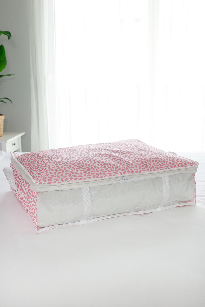 REKHOME Pencereli Yaprak Pudra Baza Altı Yastık Yorgan Kazak Hurcu / 60x45x15