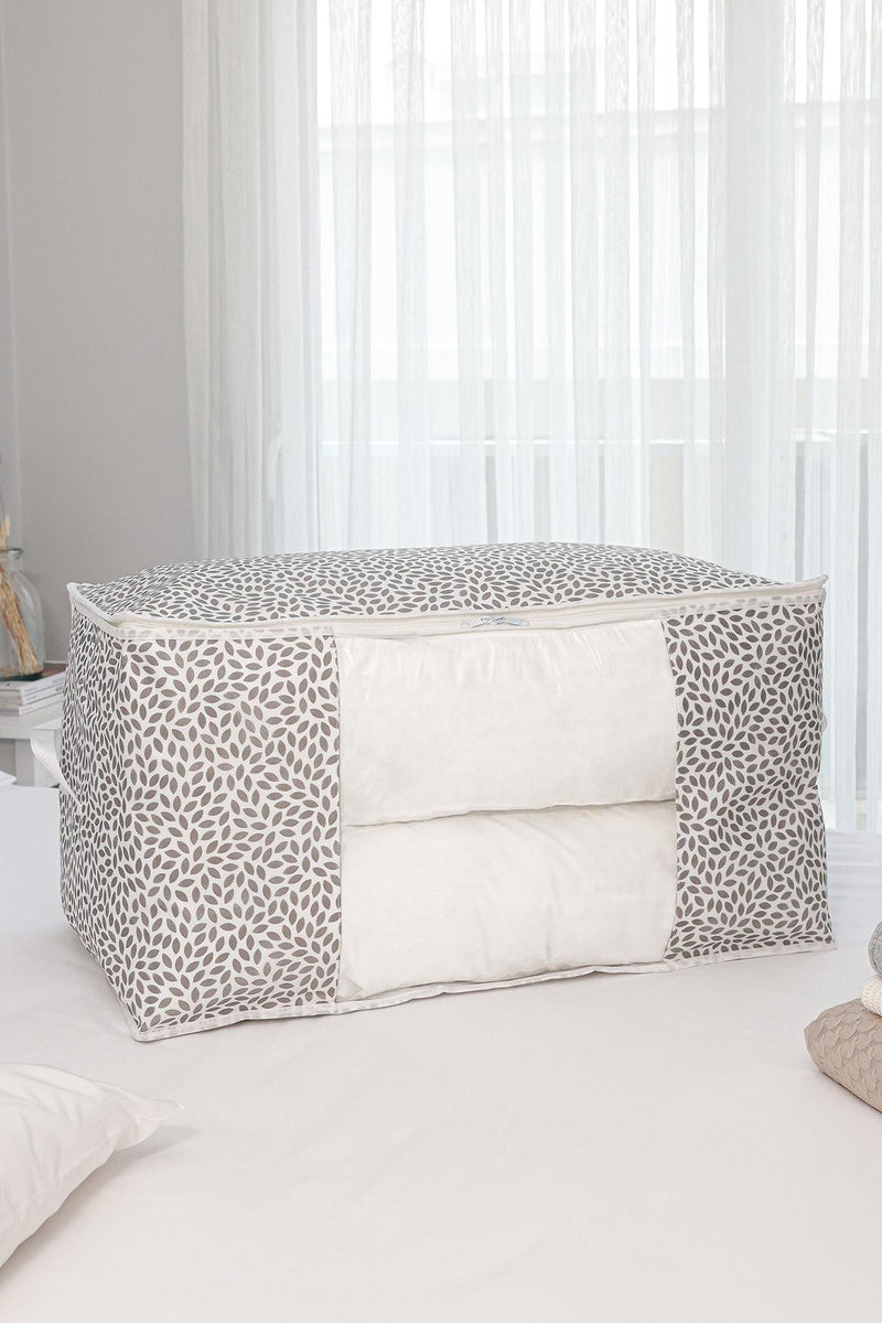 REKHOME Yaprak Gri Büyük Boy Yastık Yorgan Kazak Hurcu / 75x40x40