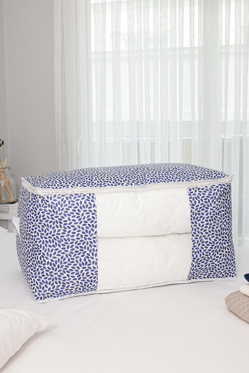 REKHOME Yaprak Lacivert Büyük Boy Yastık Yorgan Kazak Hurcu / 75x40x40