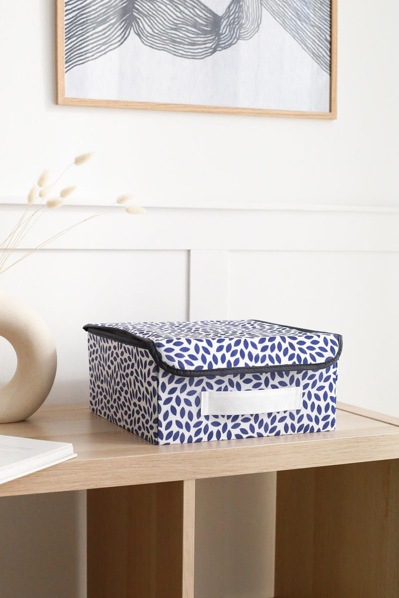 REKHOME Yaprak Lacivert Kapaklı Dolap Çekmece Içi Takı Makyaj Çamaşır Saklama Kutusu Organizer